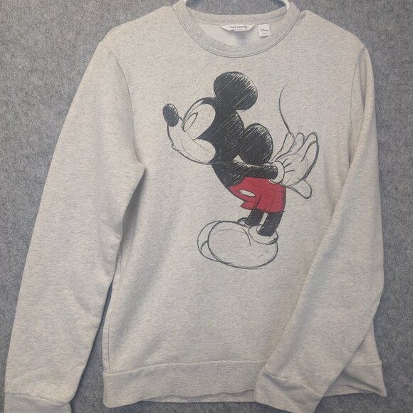 Mickey Mouse Kissing Sweater Joe Fresh Grey Sweater XS - Picture 1 of 7